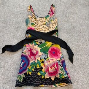 Anthropologie Archival Collection Dress Womens 6 Pink Floral Moulinette Soeurs